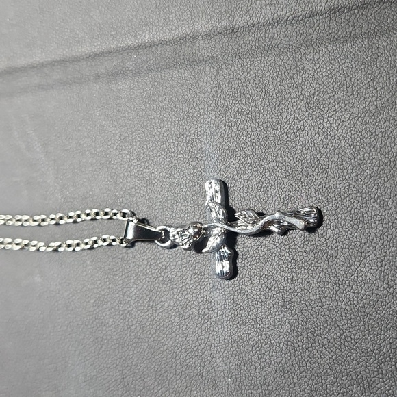 Jewelry - SOLD OUT New Rose Cross Necklace in Sterling Silver